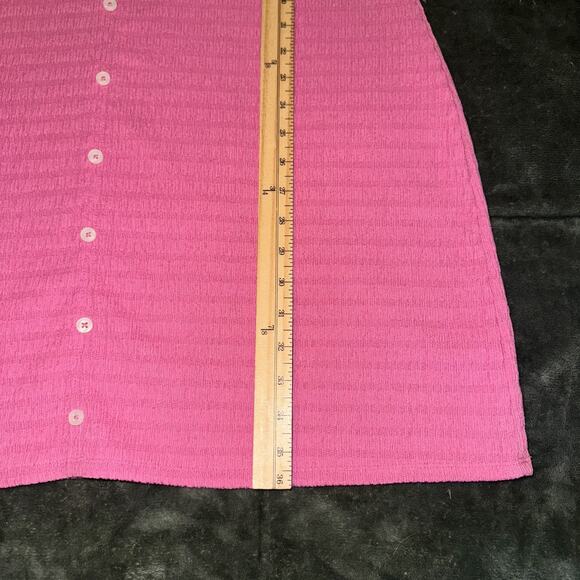 American Eagle AE Smocked Button-Front Polo Mini Dress Women's Plus Sz 2XL Pink - Picture 7 of 8